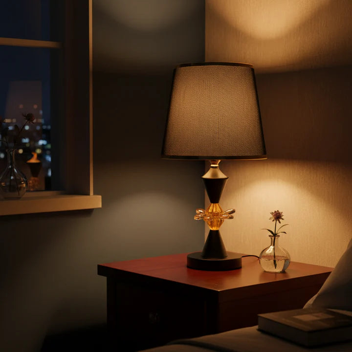 Black-Brown Shade Table Lamp for Living Room