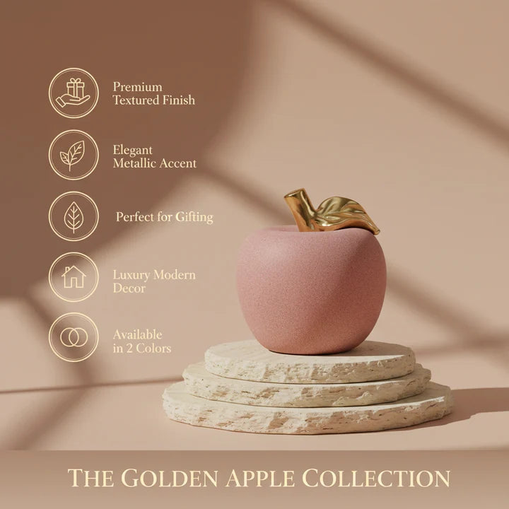 Blush Gold Luxe Apple Sculpture