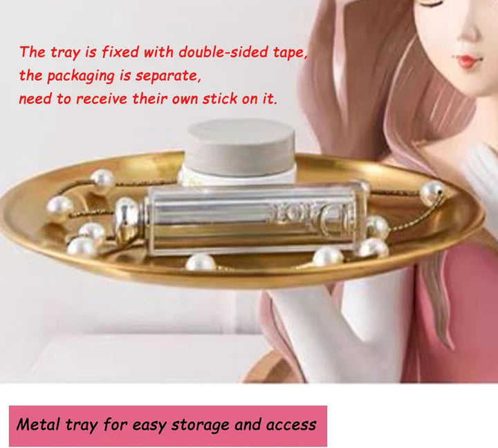 Decorative Girl Tray Showpiece Tabletop Organizer
