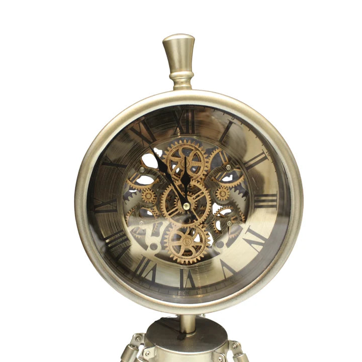 Tripod Metal Table Clock