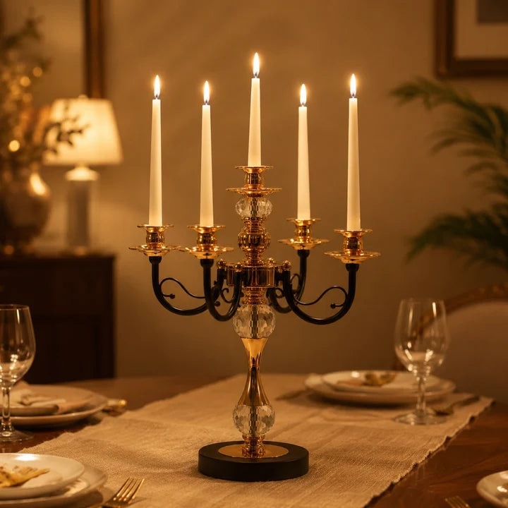 Royal Crystal 5-Arm Candelabra Holder