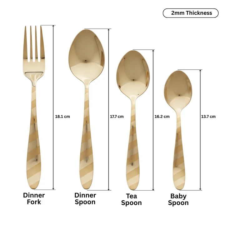 Striped Design Stainless Steel Cutlery Set 24