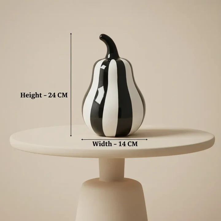 Luxe Black & White Pear Sculpture