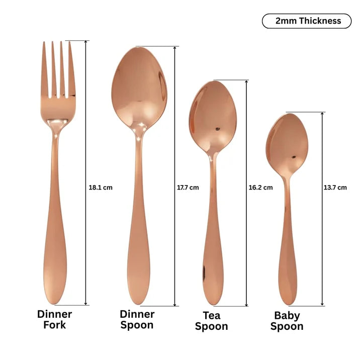 Rose Gold Stainless Steel Cutlery Set 24