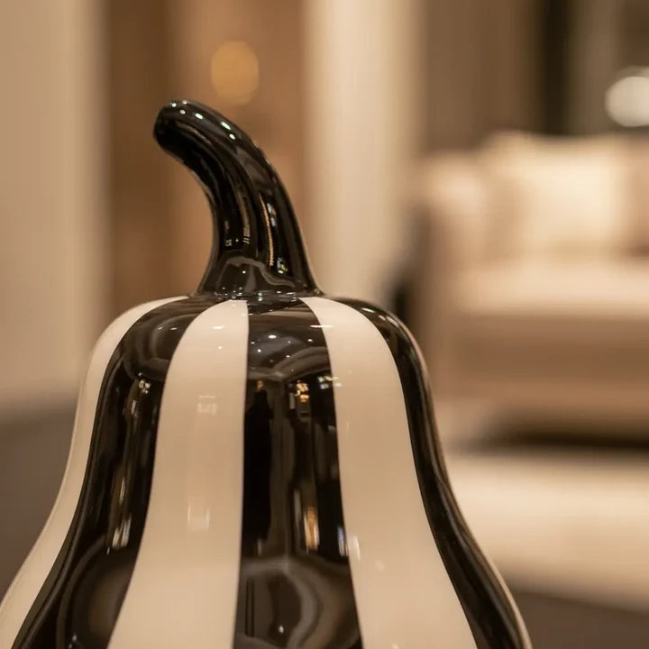 Luxe Black & White Pear Sculpture