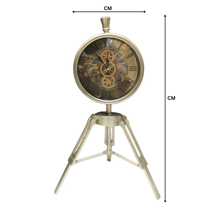 Tripod Metal Table Clock