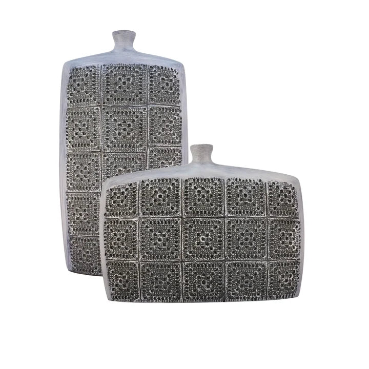 Handcrafted Textured Decorative Ceramic Vase