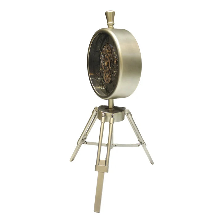 Tripod Metal Table Clock