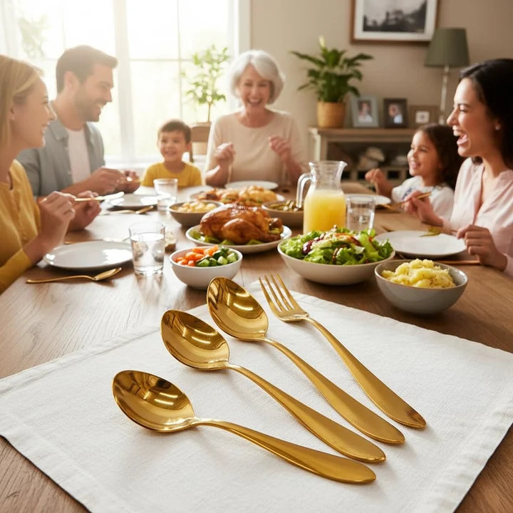 Rose Gold Stainless Steel Cutlery Set 24