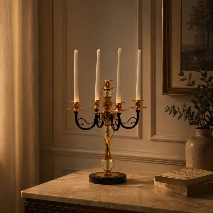 Royal Crystal 5-Arm Candelabra Holder