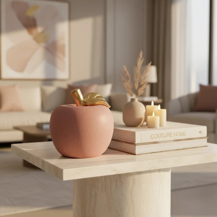 Blush Gold Luxe Apple Sculpture