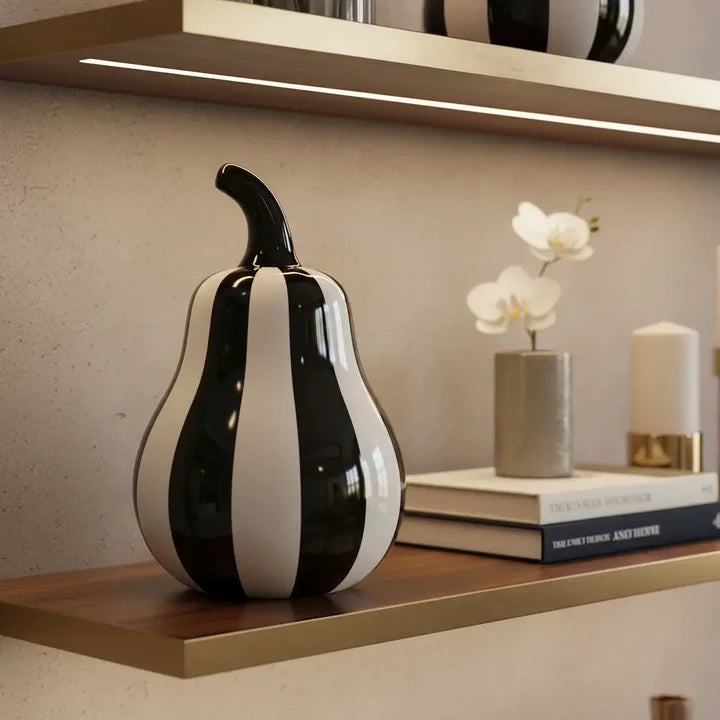 Luxe Black & White Pear Sculpture