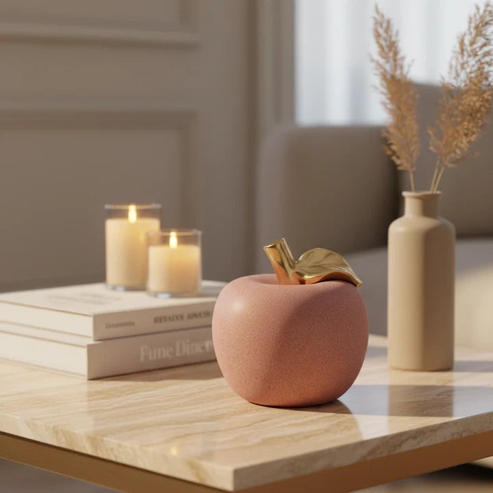 Blush Gold Luxe Apple Sculpture