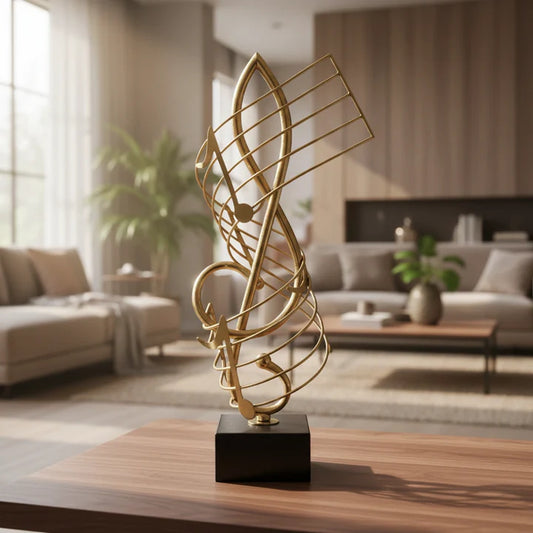 Harmony Golden Music Note Sculpture