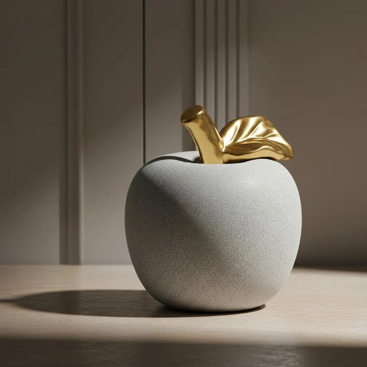 Golden Leaf Luxe Apple Sculpture
