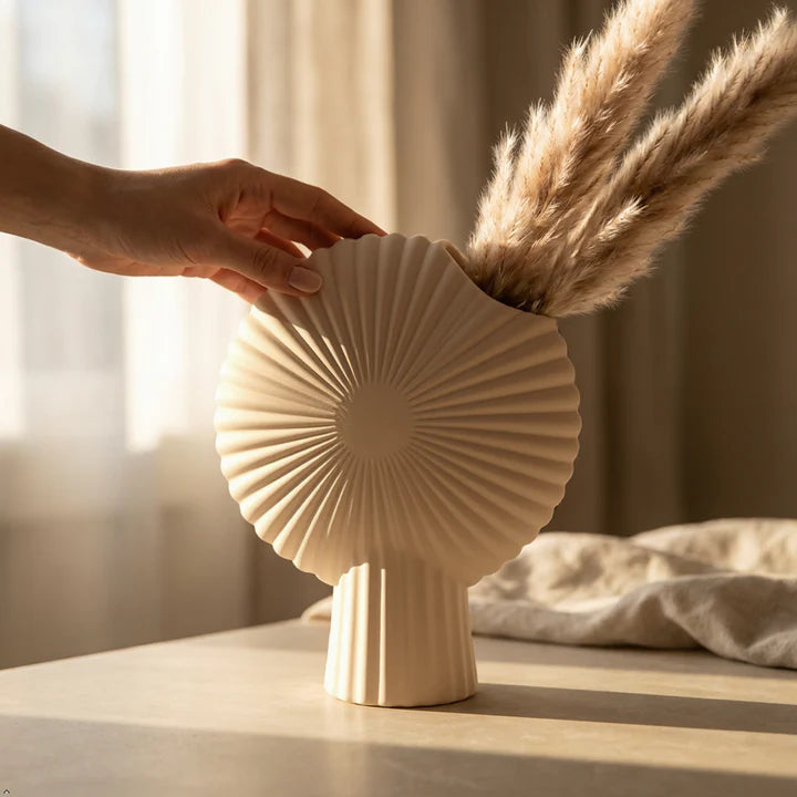 Elegant Scallop Shell Decorative Table Vase