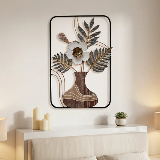 FC: Floral Vase Metal Wall Art
