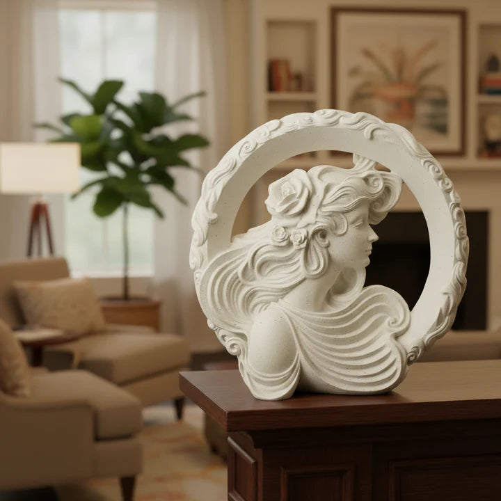 Art Nouveau Female Profile Sculpture