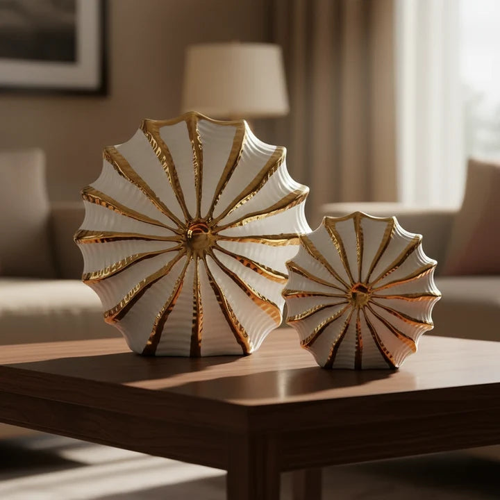 Shell Luxe Ceramic Vase Set