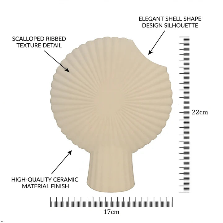 Elegant Scallop Shell Decorative Table Vase