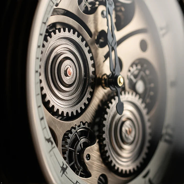 Vintage Gear Metal Table Clock