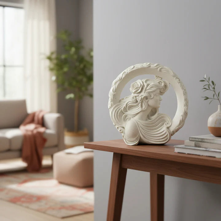 Art Nouveau Female Profile Sculpture