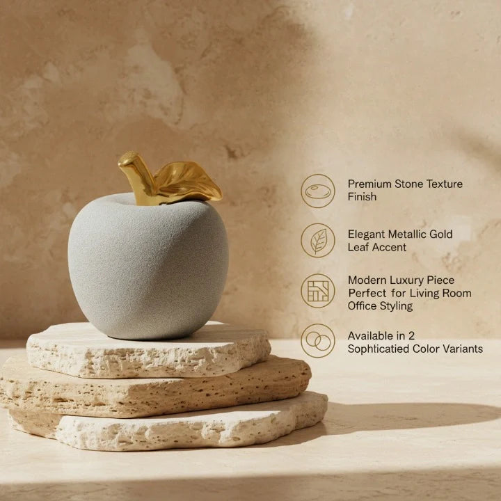 Golden Leaf Luxe Apple Sculpture