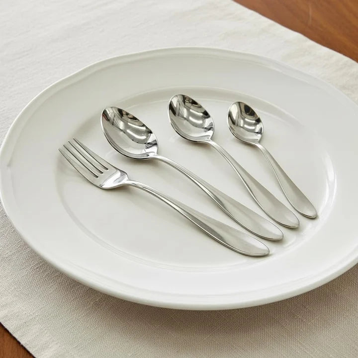 Silver Stainless Steel Cutlery Set 24