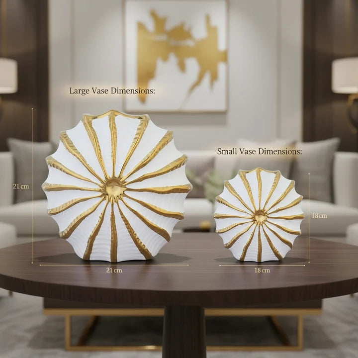 Shell Luxe Ceramic Vase Set