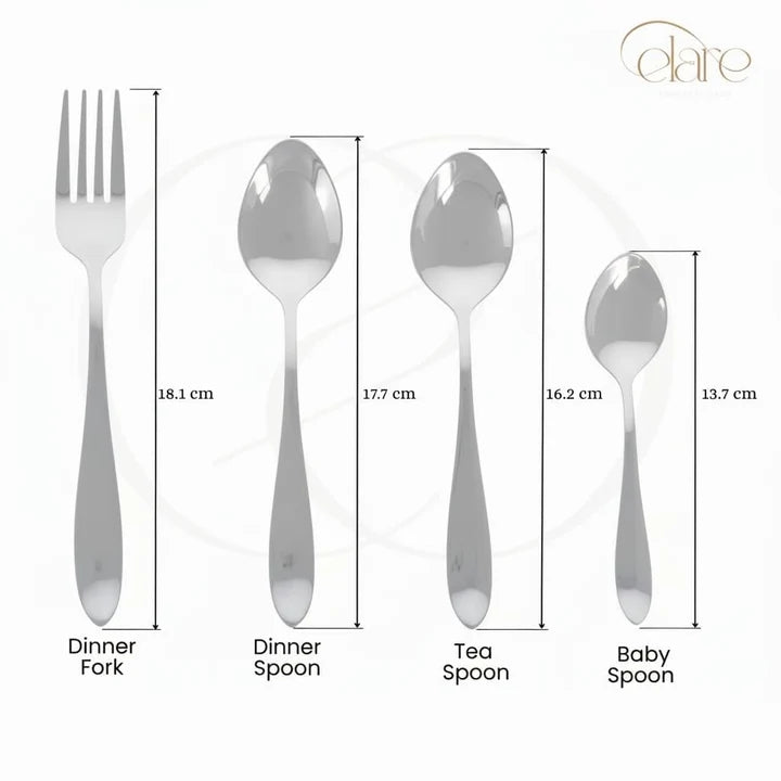 Silver Stainless Steel Cutlery Set 24