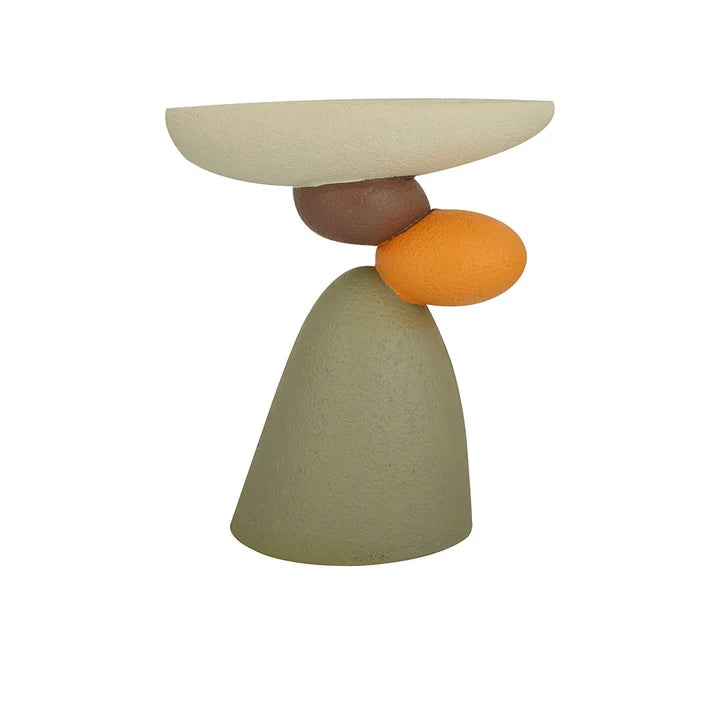 Scandinavian Resin Side Table – Round Stone Design