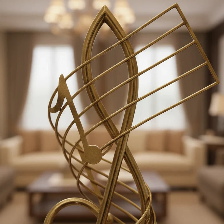 Harmony Golden Music Note Sculpture