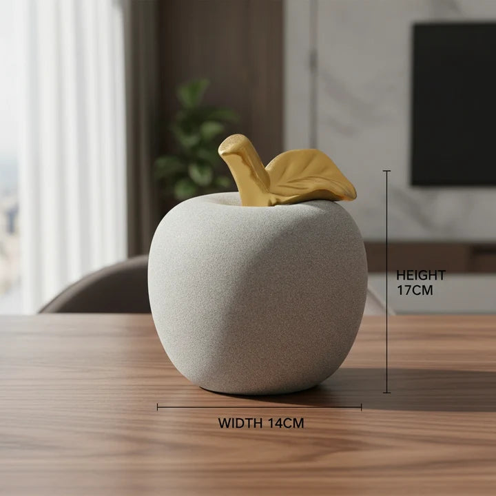 Golden Leaf Luxe Apple Sculpture