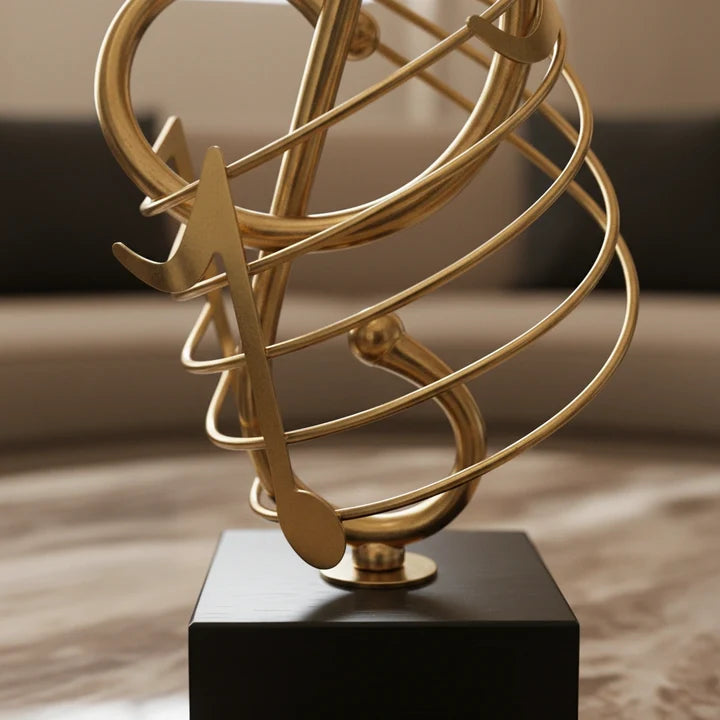 Harmony Golden Music Note Sculpture