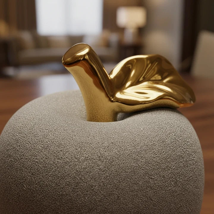 Golden Leaf Luxe Apple Sculpture