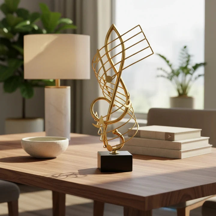 Harmony Golden Music Note Sculpture