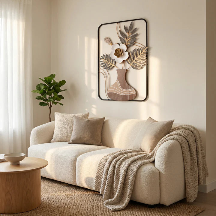 FC: Floral Vase Metal Wall Art