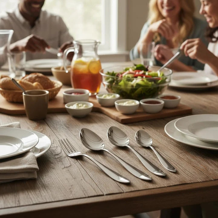 Silver Stainless Steel Cutlery Set 24