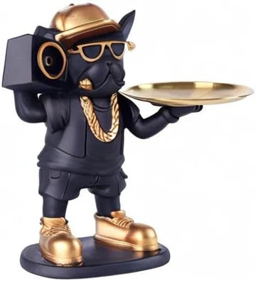 Hip Hop Dog Resin Tray with Storage Tabletop Organizer
