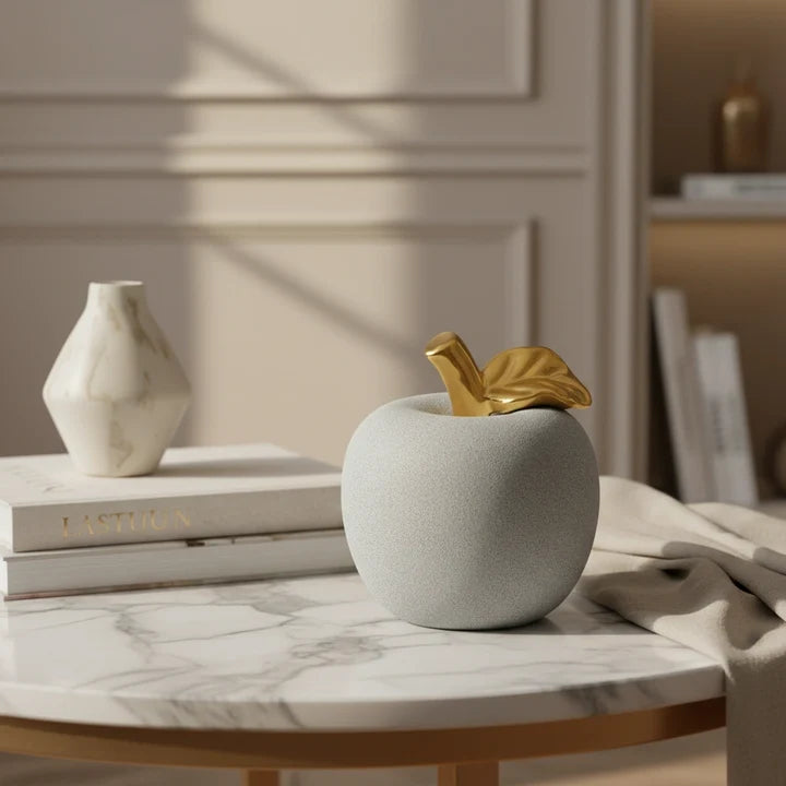 Golden Leaf Luxe Apple Sculpture