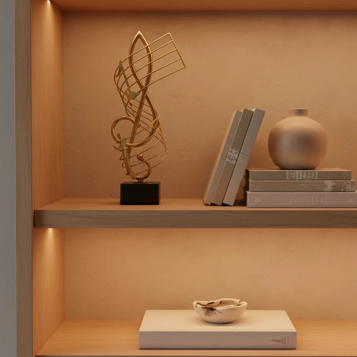 Harmony Golden Music Note Sculpture