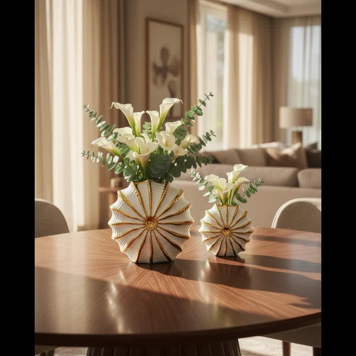 Shell Luxe Ceramic Vase Set