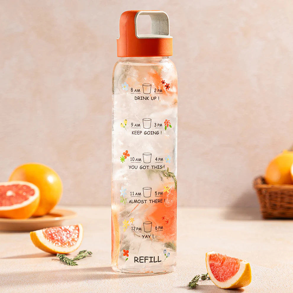 AM PM Clear Glass Bottle