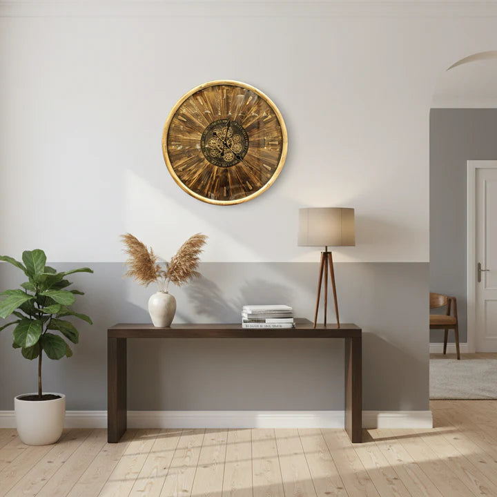 Rustic Wooden Wall Clock