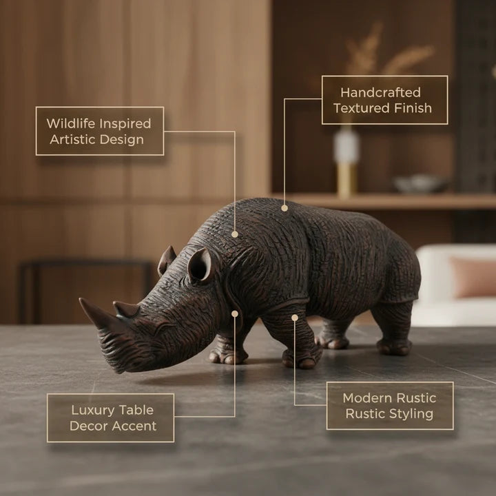 Safari Luxe Rhino Decor Accent