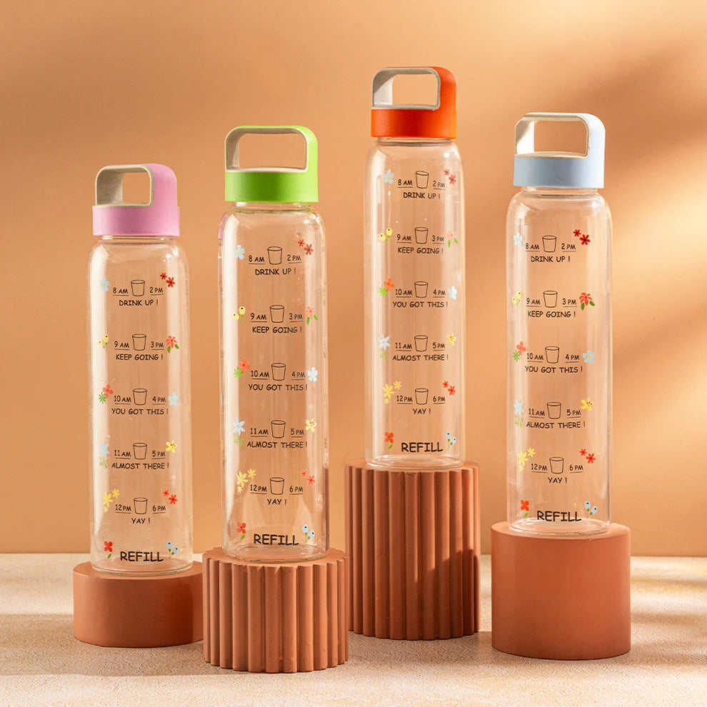 AM PM Clear Glass Bottle