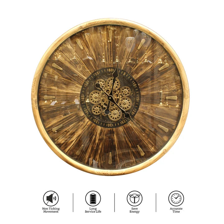 Rustic Wooden Wall Clock