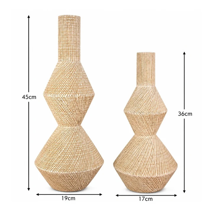 Textured Geometric Ceramic Vase