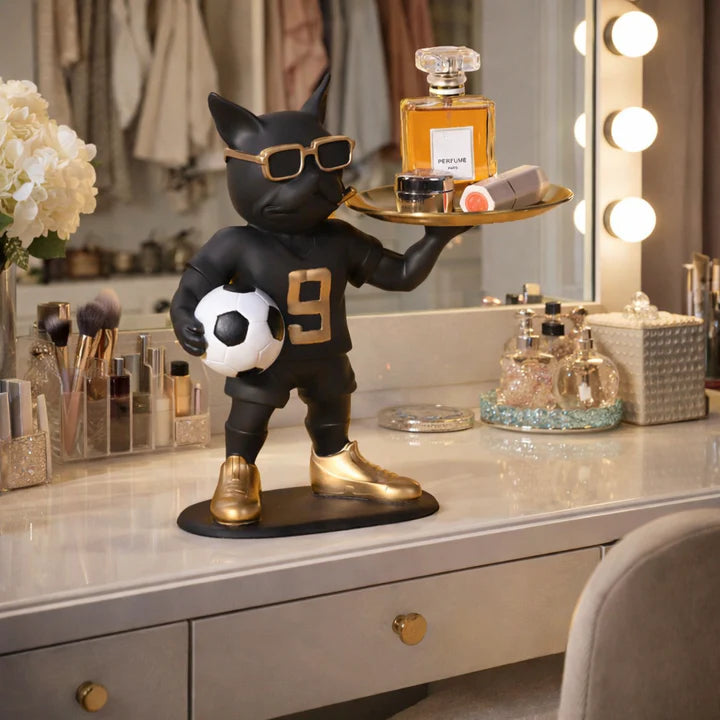 Resin Cool Football Dog Tray Showpiece Tabletop Organizer