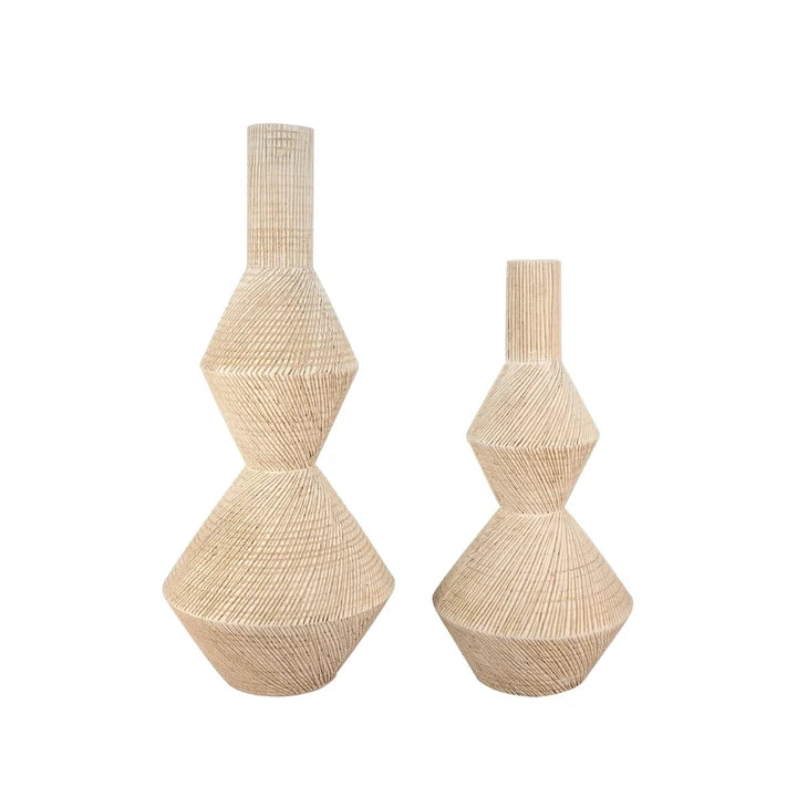 Textured Geometric Ceramic Vase